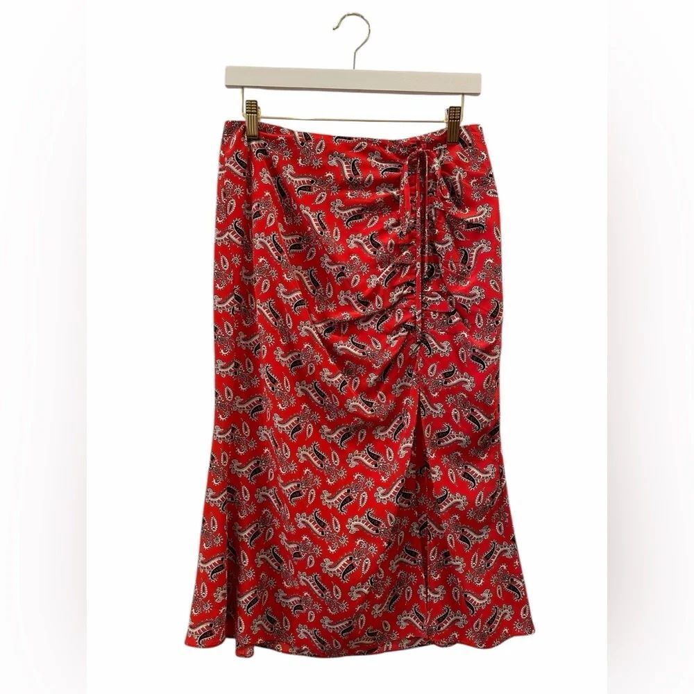 Veronica Beard Vanity Skirt Red Paisley